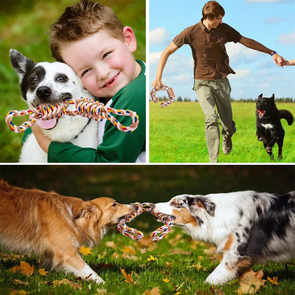 Indestructible Chew Rope Toys for Medium Large Dogs Tooth Cleaning Pet Aggressive Dog Antistress Toy
