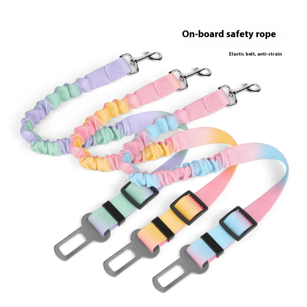 Retractable Vehicle Dog Leash Adjustable Car Safety Belt Anti Chew Durable Elastic Tether for Pet Travel Secure Attachment