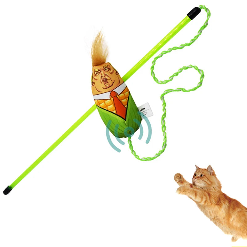 Interactive Cat Toys Feather Cat Toys Funny Design Catnip Filled Cartoon Cat Teething Chew Plush Toy Kitten Toys