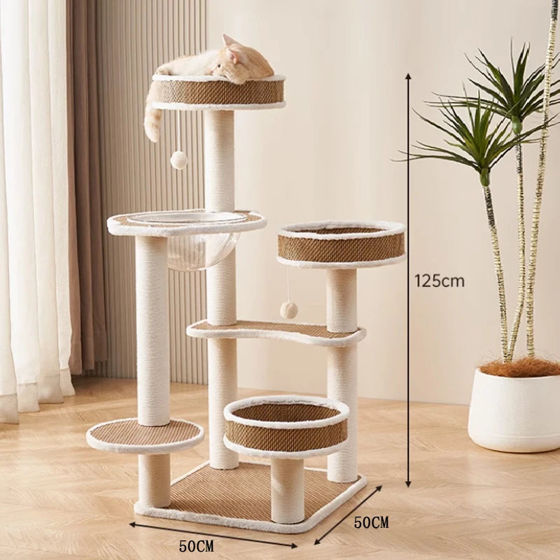 Weaving Cat Tree Wholesale Fashion Design Cat Trees for Large Cats Sisal Plush Large Scratcher Tower