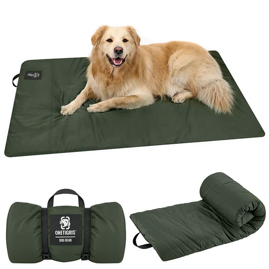 OneTigris Portable Dog Mats for Sleeping, Washable Mattress Anti-slip Cushion for Dog Cot, Water-Resistant Pet Bed for Outdoors