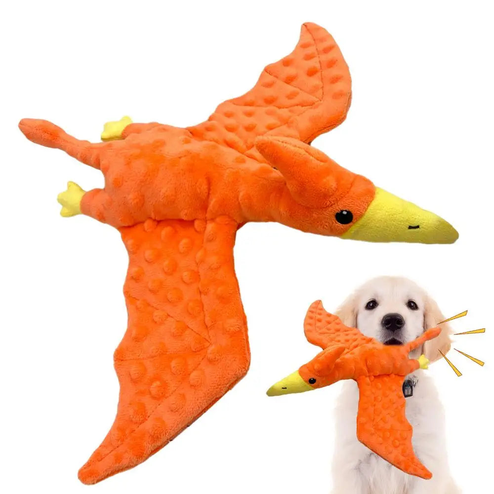 Pterodactyl Dog Toy Pterosaur Design Plush Toys For Aggressive Chewers Dog Treat Toy Squeaky Plush Dog Toy Puppy Chew Toys