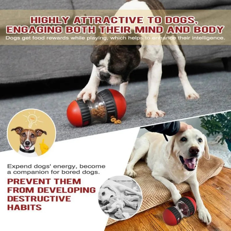 Dog Puzzle Toy Treat Dispensing Dog Toys Ball with Slow Feeder Bite-Resistant Interactive Chase Toy Training Games for All Dogs