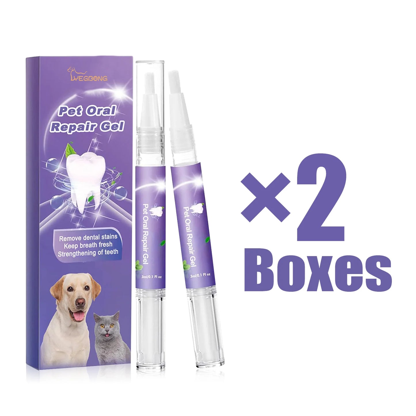 Pet Oral Repair Gel Pen for Cats Dogs Dental Stain Cleaning Grooming Tartar Control Soothes Gums Freshen Breath Pet Supplies
