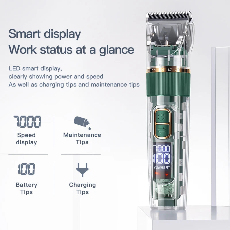 Dog Hair Clippers Grooming Haircut Trimmer Shaver Set IPX7waterproof Pets Cordless Rechargeable Professional Dog Clipper