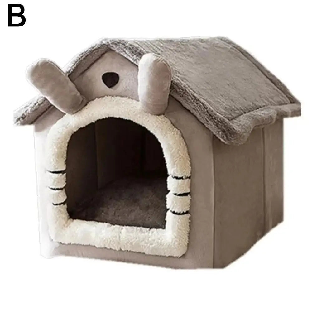 Foldable Pet House Removable Puppy Nest Washable Cat House Soft Pet Sleepping Bed For Extra Small Dogs and Small and Medium Cat
