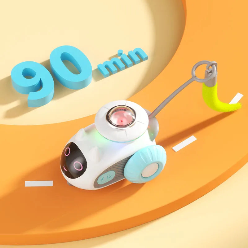 Cat Toys for Indoor Remote Control Smart Automatic Car with Tail Rechargeable LED Auto Moving Exercise Interactive Cat Toys