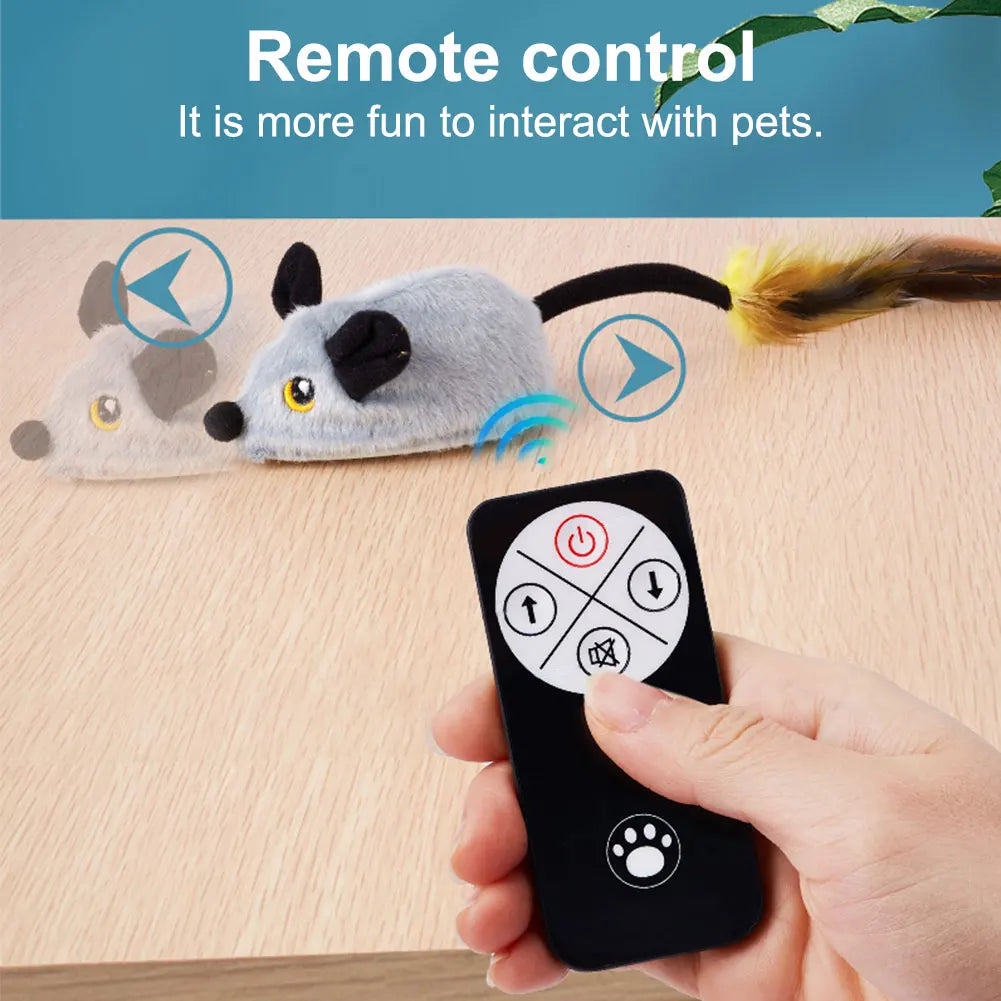 Mouse Moving Cat Toys Electronic Squeaky Cat Toys Moving Cat Mouse Toy for Kitten Indoor/Outdoor Exercise