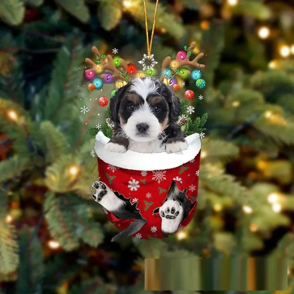 Christmas Cute Puppy Dog Shell Hanging Pendants Xmas Tree Drop Ornament Merry Chriatma Home Decor Happy New Year 2024