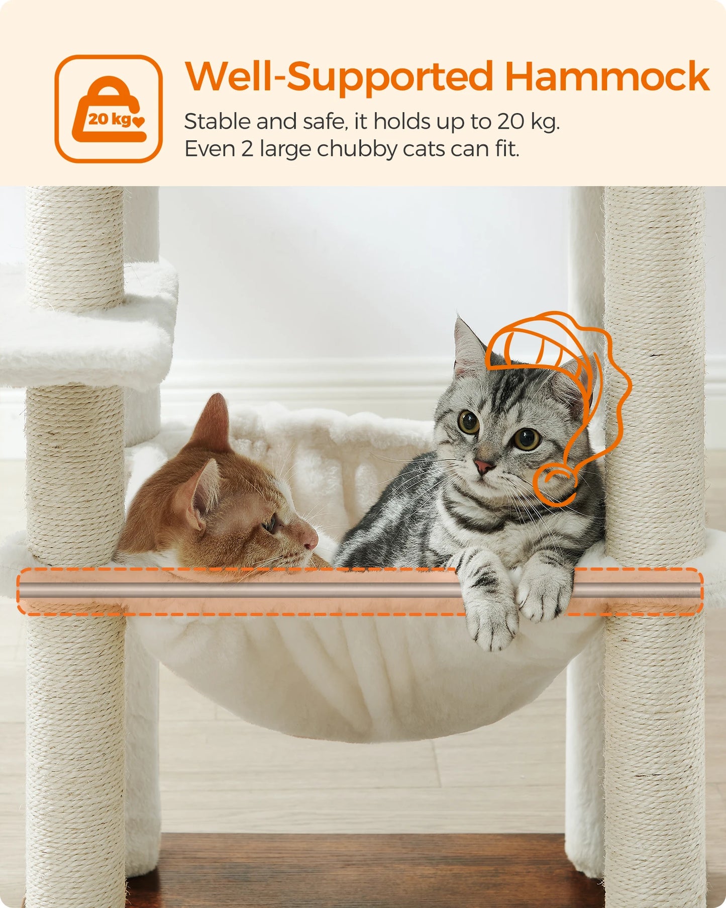 Feandrea Cat Tree, 54.3-Inch Modern Cat Tower for Indoor Cats, Multi-Level Cat Condo, Ultra-Soft Plush, Scratching Posts
