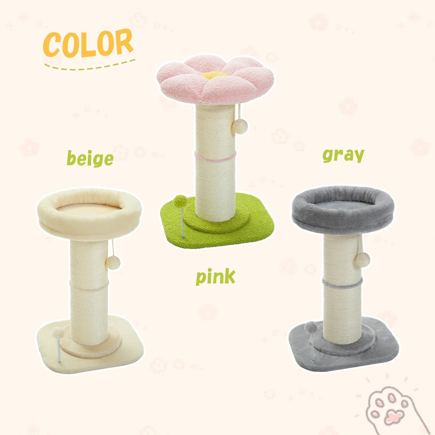 Safe Cat Scratching Post with Unique Design,Cat Accessories,Cat Scratcher,Cat Toys,Ideal for Claw Sharpening&Feline Fun,Indoor