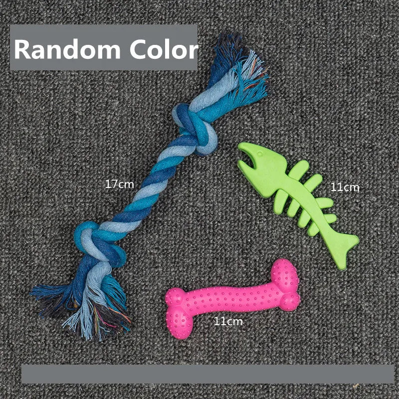 New Dog Toys Pet Ball Bone Rope Squeaky Plush Toys Kit Puppy Interactive Molar Chewing Toy for Small Large Dogs Pug Supplies