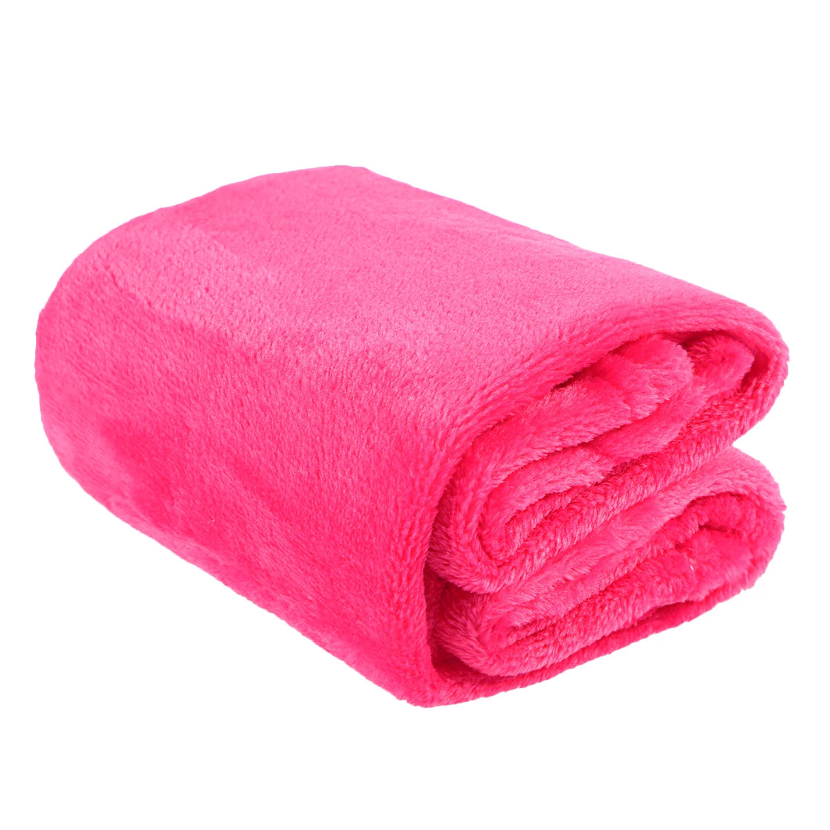 Comfortable Flannel Fleece Pet Blanket Cozy Warm Lightweight Solid Color Rosy Elaborate Needle Stitching