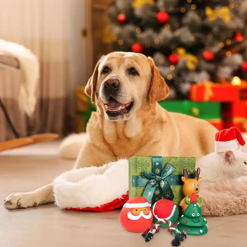 Christmas Dog Chew Toy Christmas Chewing Toy Squeaky For Dogs Small Medium And Large Sized Indoor Bored Dogs Interactive Toys