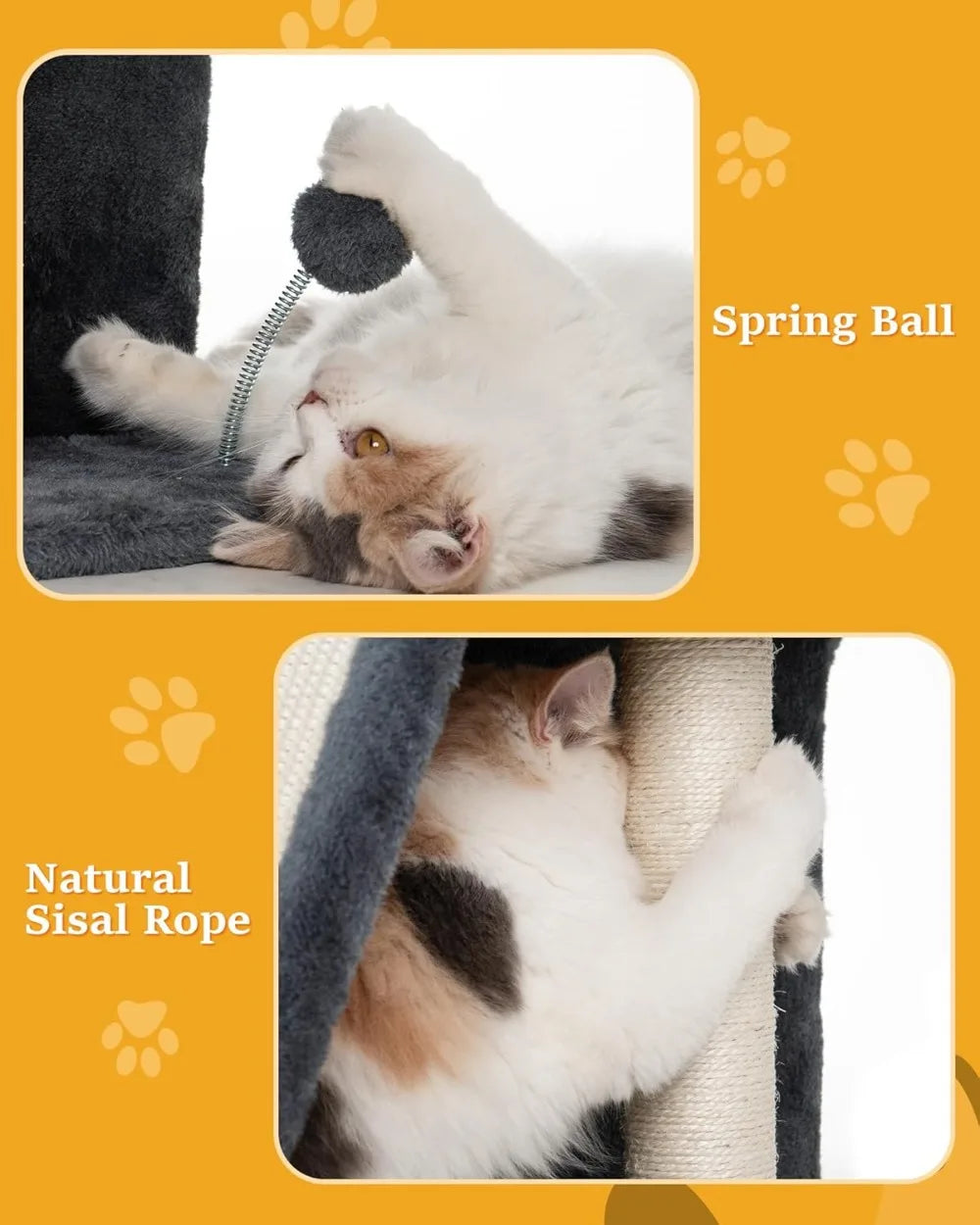 14‘’ Cat Tree Tower with Scratching Post, 20 * 16.5in Perch Bed for Large Adult Cats, Condo Cave for Indoor Small Medium Kittens