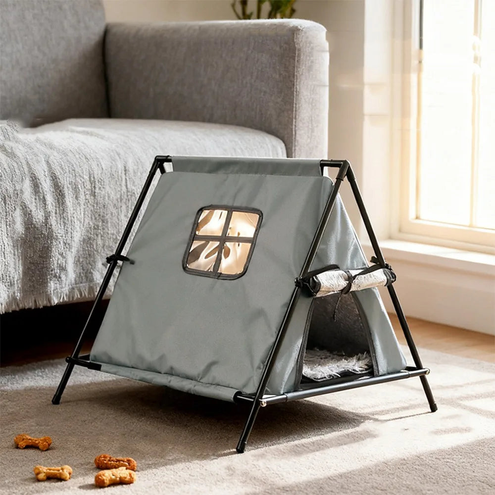 Minimalist Portable Outdoor Pet Tent Oxford Foldable Insulated Dog House Warm Waterproof Dog Cave Hut Summer Outdoor