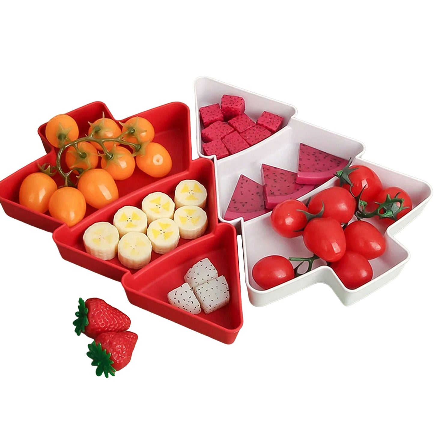Christmas Tree Shape Fruit Plates Multi-function Dried Fruit Plate Candy Dish Serving Trays Suitable For Holiday Party Xuan-us
