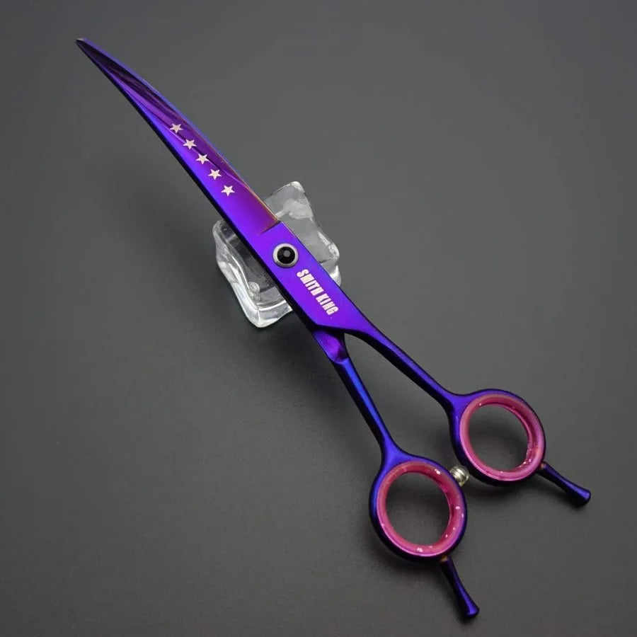 7.0 inches Professional Dog Grooming Scissors Set Straight thinning Curved chunkers comb 5pcs in 1 Set for lefthanded right han