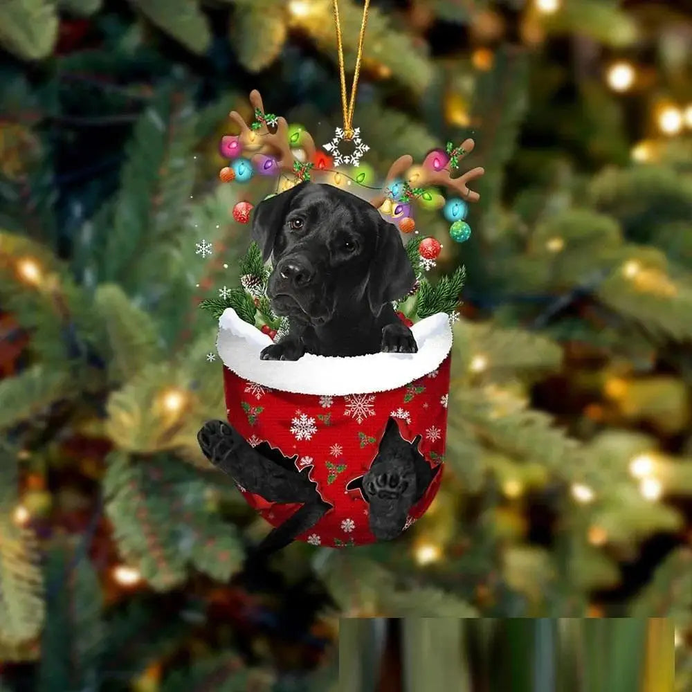 Christmas Cute Puppy Dog Shell Hanging Pendants Xmas Tree Drop Ornament Merry Chriatma Home Decor Happy New Year 2024