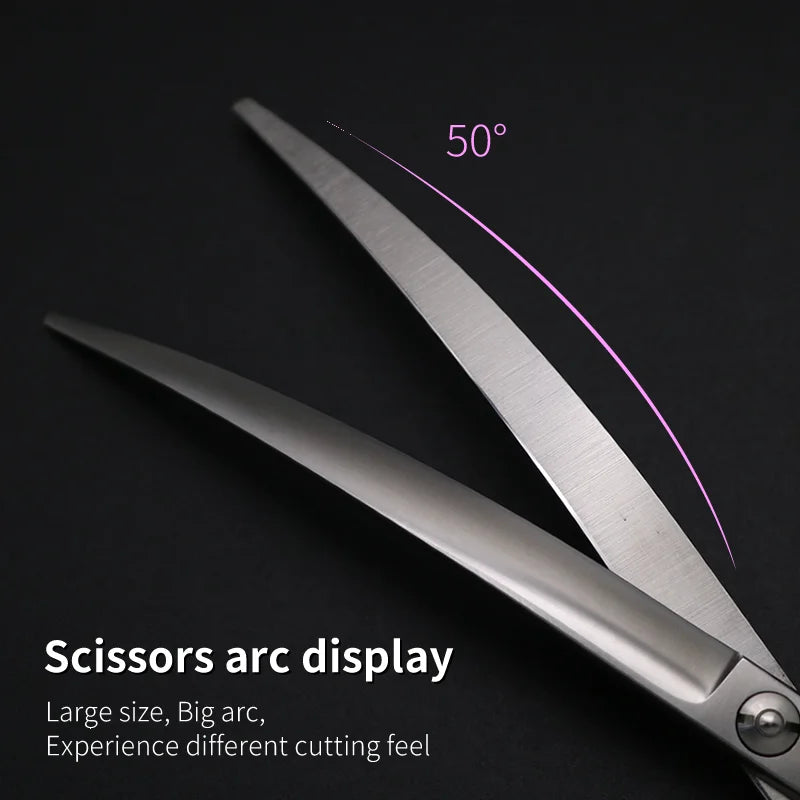 Crane Big Curved Scissors 50° 7.5/8inch Pet Dog Grooming Scissors Big Size Pets Hair Super Curved Shears ножницы tijeras tesoura