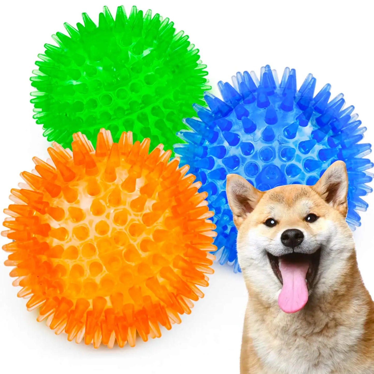 3/6Pcs Squeaky Dog Ball Toys,Dog Chew Balls for Boredom, Floatable Pool Dog Toys,Puppy Teeth Cleaning Toys for Small Medium Dogs