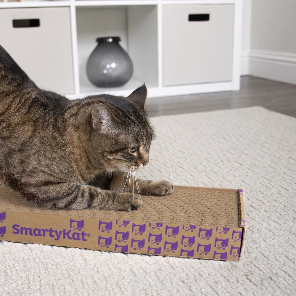 3 Pack Cat Scratching Pad Reversible Catnip Infused Corrugated Cardboard Durable Floor Scratcher Eco Friendly Cat Toy