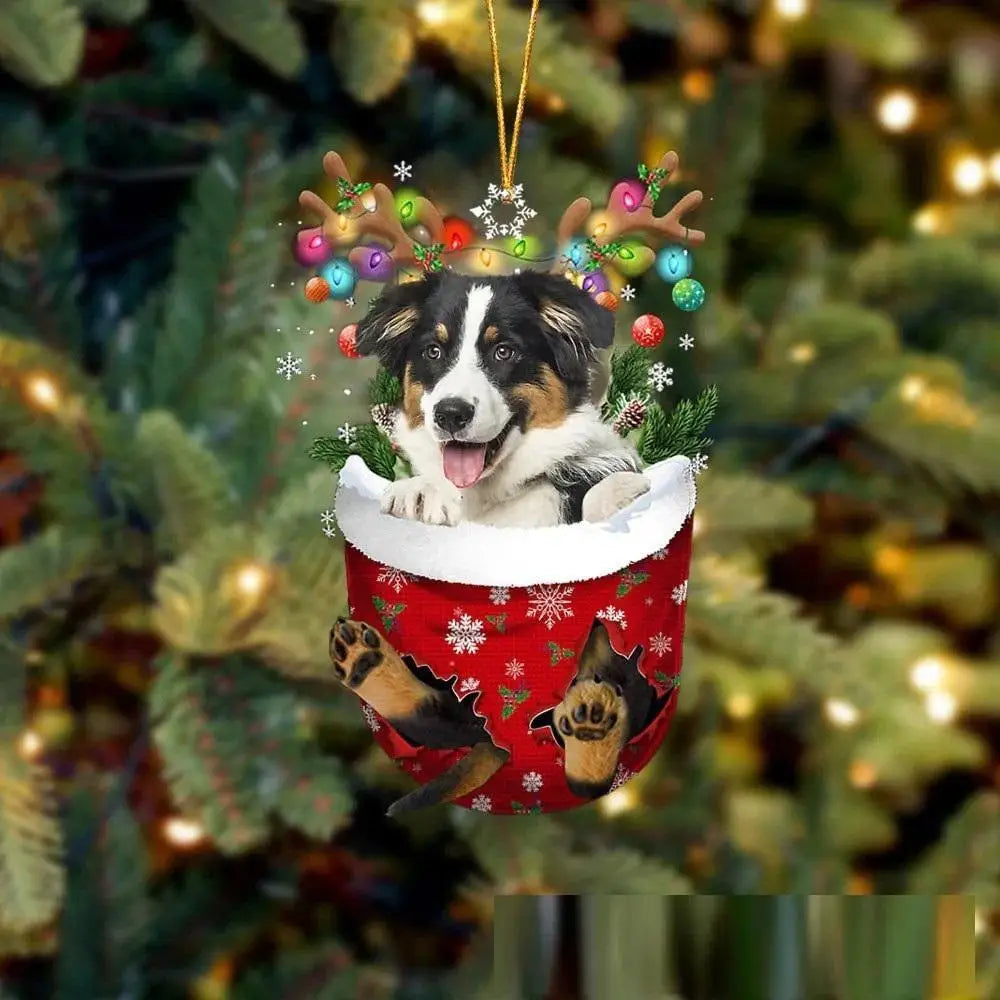 Christmas Cute Puppy Dog Shell Hanging Pendants Xmas Tree Drop Ornament Merry Chriatma Home Decor Happy New Year 2024