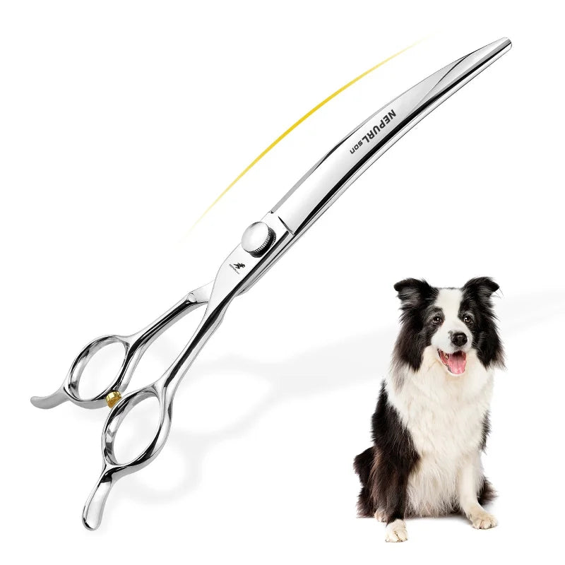 7.5 Inch Pet Scissors Professional High Quality For VG10 Pets Grooming Hair Shears Hairdressing Scissors Curved Scissors