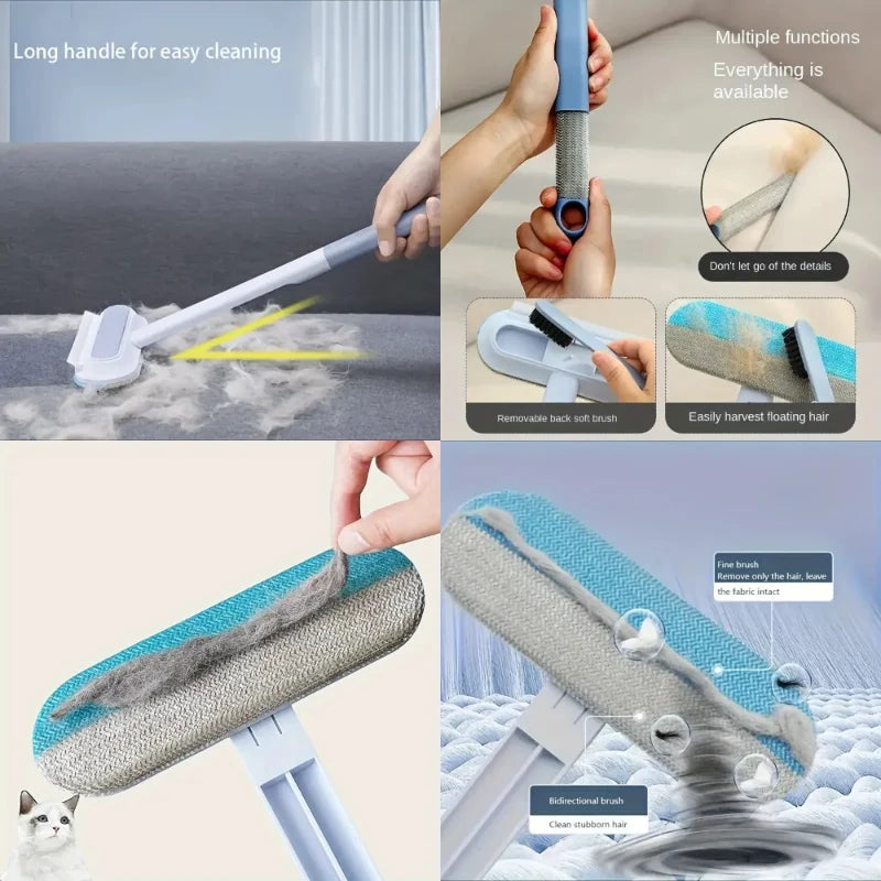 Durable Pet Grooming Brush for Dogs & Cats - Gentle Nylon Bristle Shedding Tool, Effective Hair Removal & Detangling for All Coa