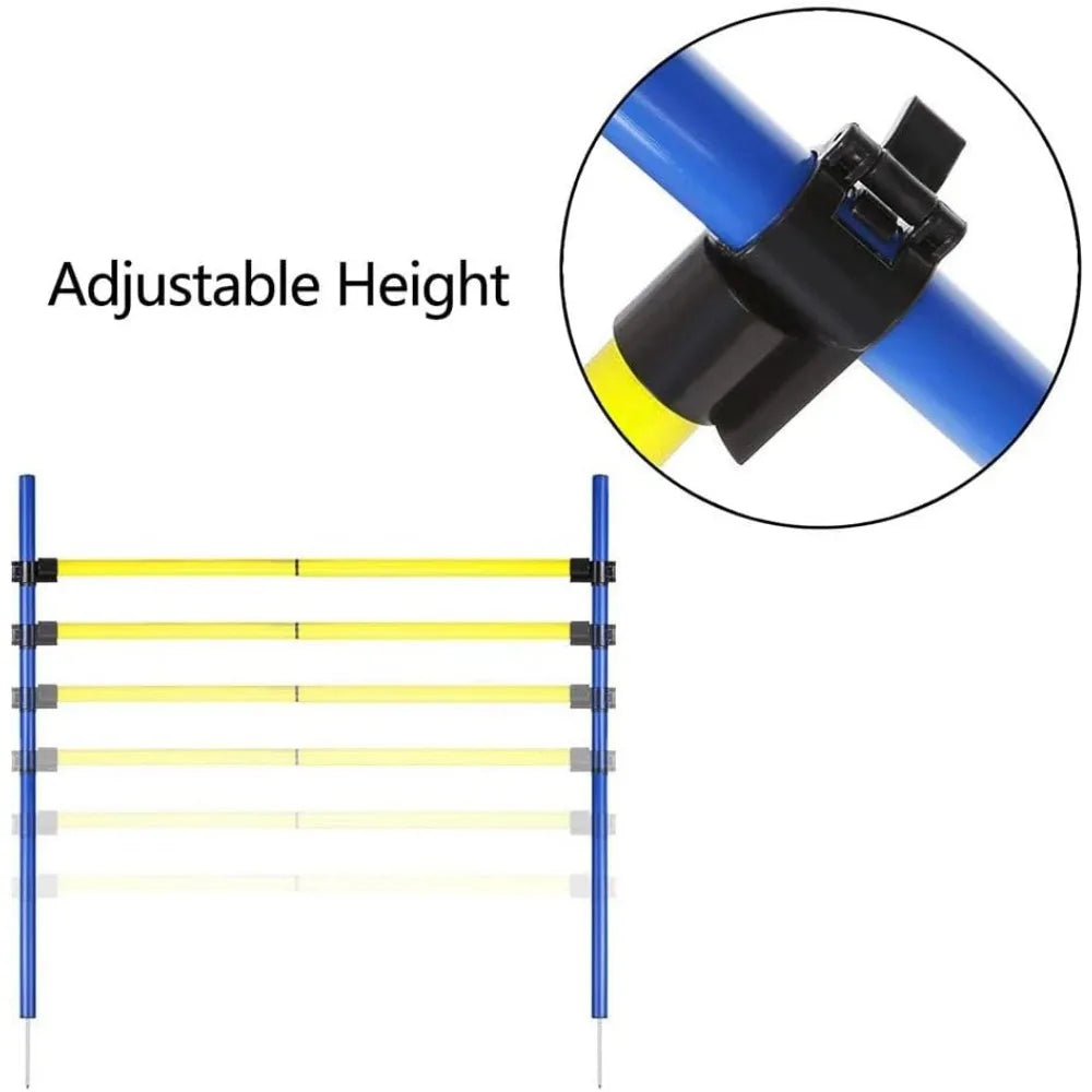 PAWISE Dog Agility Training Equipment,Dog Obstacle Course Kit for Training, Jumping Hurdle Pet Agility Tunnel