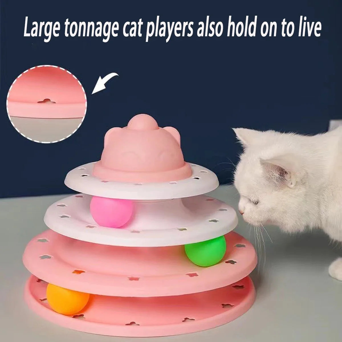 4 Levels Cat Toy Tower Turntable Roller Balls Toys Interactive Intelligence Training Track Puzzle Funny Games Accessories