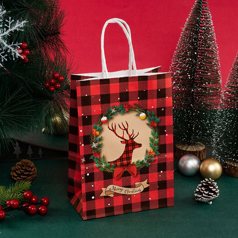 StoBag, Christmas Gift Bags, for kids party supplies, packing candy snack presents, New Year Decor, Reusable non woven, 12/30pcs