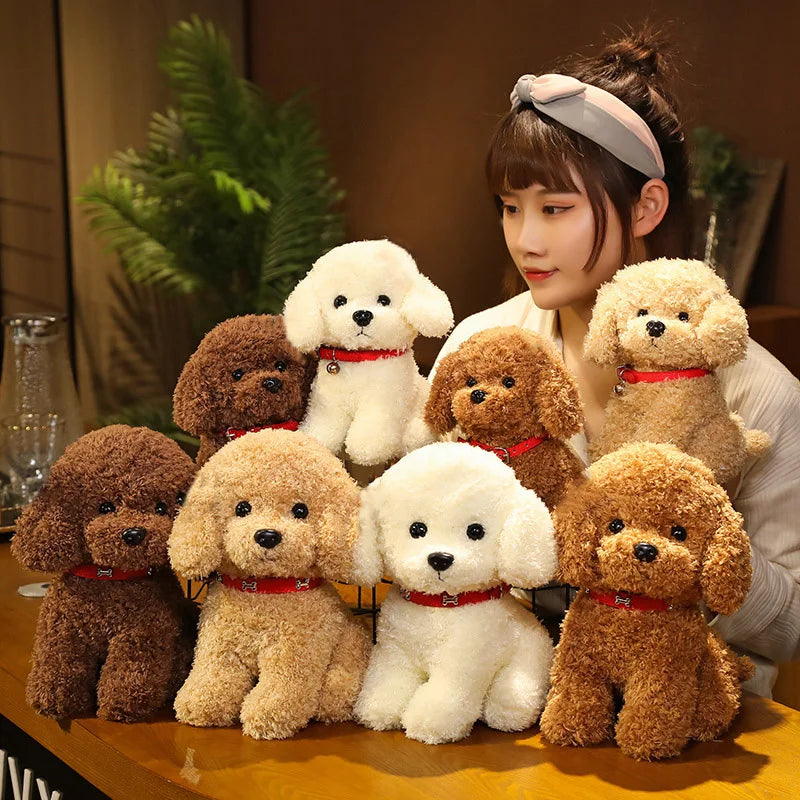 puppy Teddy dog plush toy simulation dog for children's companion toys, realistic plush teddy dog Plush animal Home decoration
