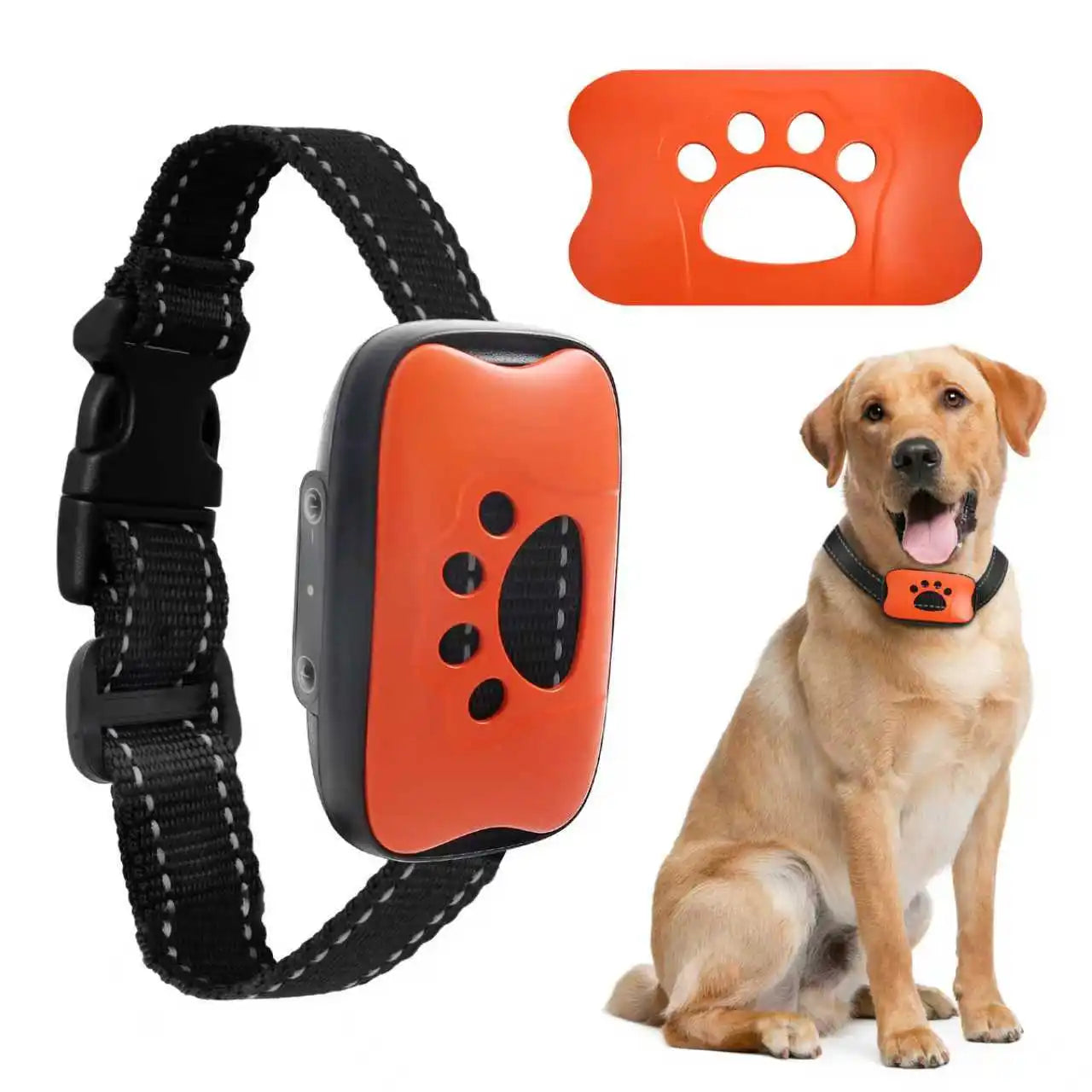 Pet Dog Barking Prevention Device USB Rechargeable Dog Training Collar Ultrasonic Anti-Bark Vibrating Collar