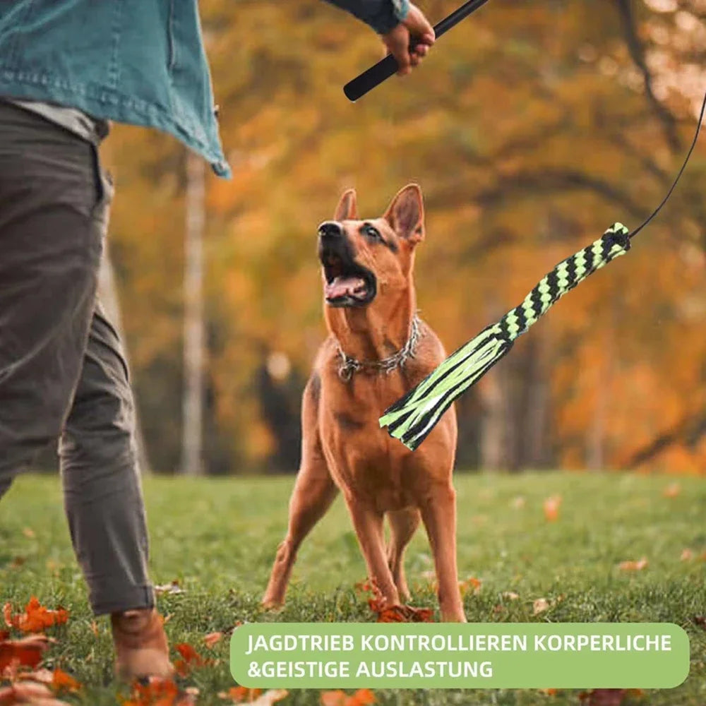 Durable Bite Resistant Dog Teeth Grinding Toy Interactive Retractable Pole Plush Chew Toy