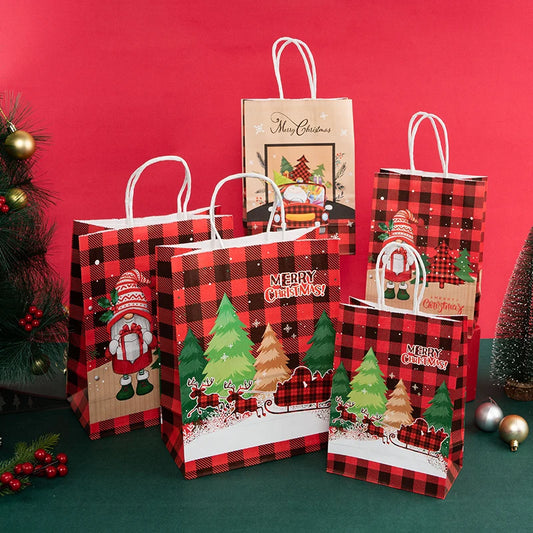 StoBag, Christmas Gift Bags, for kids party supplies, packing candy snack presents, New Year Decor, Reusable non woven, 12/30pcs