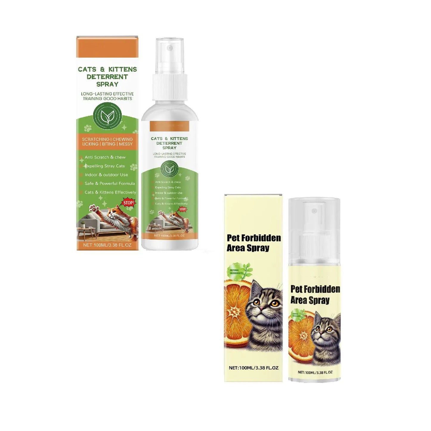 100ML Cat Deterrent Spray, Cat Spray Anti-Scratch For Furniture, Sofas, Curtains, Plants, Non-Alcohol Behavior Training Aid