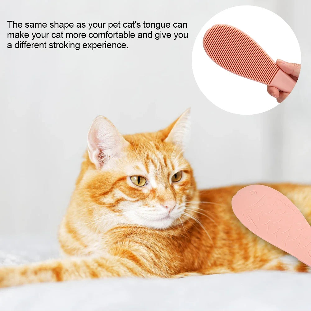 Fish Shape Cat Tongue Comb Simulation Pet Massage Comb for Pets Daily Hair Care ToolsPink