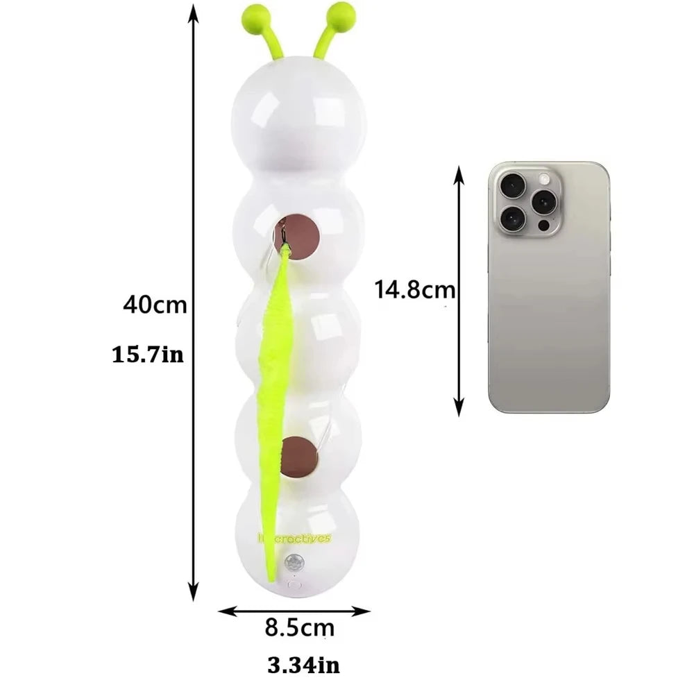 Intelligent Sensing Interactive Cat Toy Creative Durable Scratch Resistant Cat Teasing Stick Usb Rechargeable Caterpillar Toy