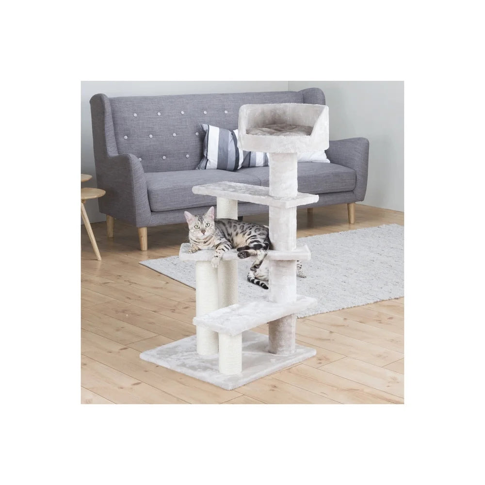 4-Level 40.2" Cat Tree with Plush Bed and Jute Scratching Posts Cats Cozy Retreat and Climbing Furniture