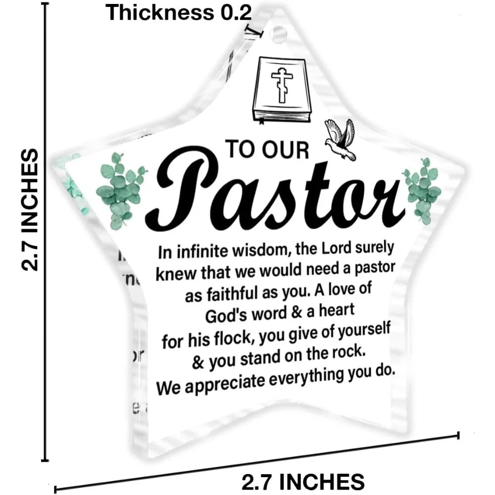 Pastor acrylic Christmas decoration, a meaningful gift for birthdays, Christmas, or retirement.