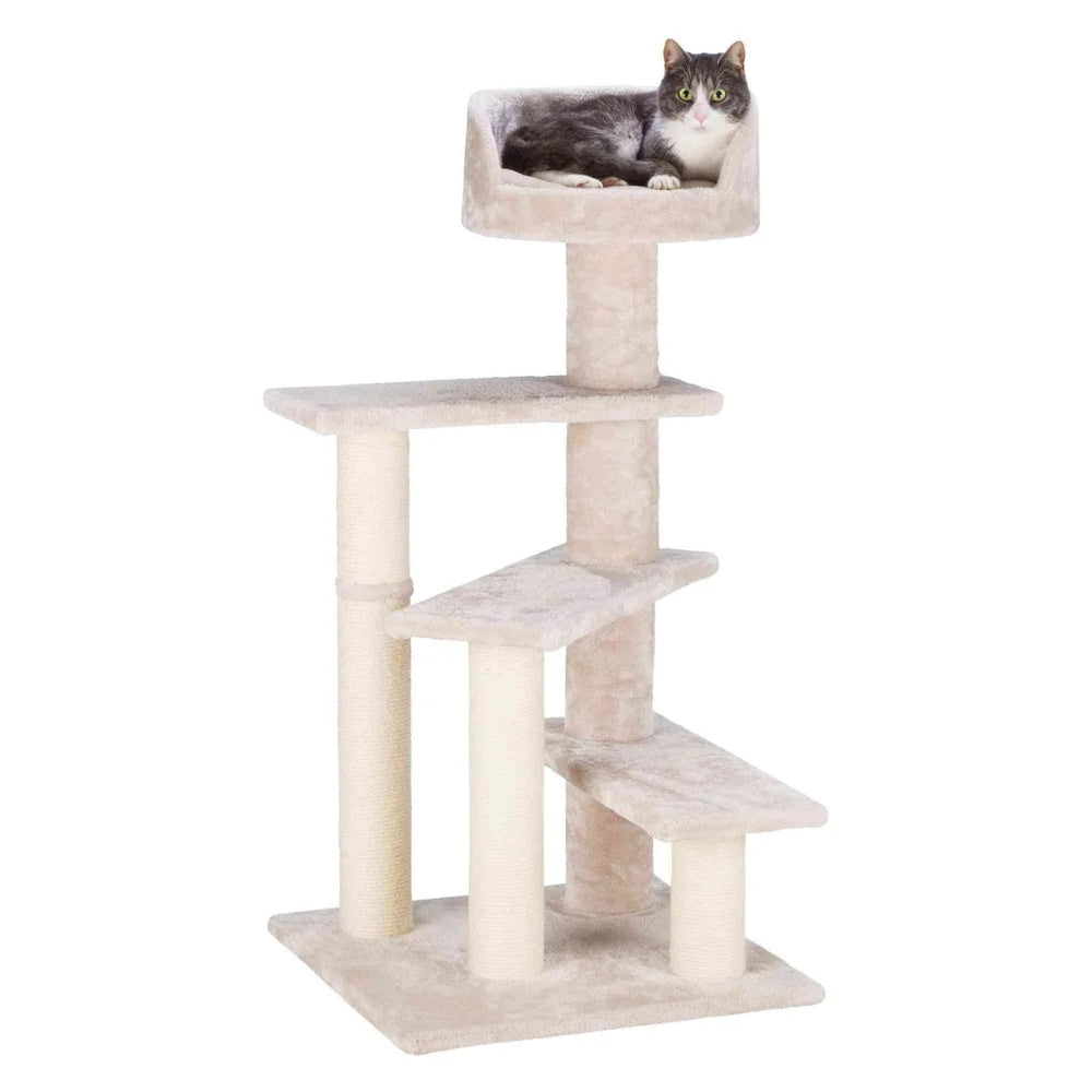 4-Level 40.2" Cat Tree with Plush Bed and Jute Scratching Posts Cats Cozy Retreat and Climbing Furniture