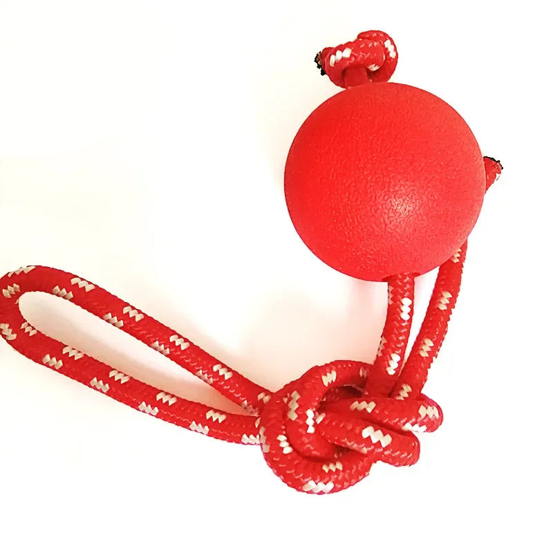 Indestructible Dog Ball Pet Training Dog Toy Puppy Tug Balls Toys Pet Chew Toys Solid Rubber Balls with Rope Pet Toy Cat toys