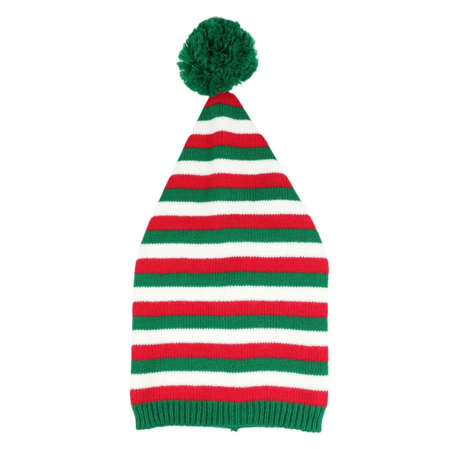 Adult Christmas Knitted Hat Elf Santa Beanies Santa Claus Red Green Striped Knitted Crochet Hat Merry Christmas Happy New Year