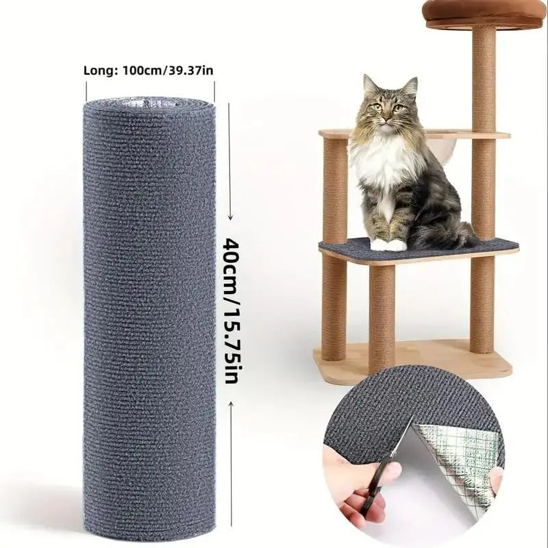 100/200/300cm Cat Scratcher Sofa Protector Pad Board Protection Trimmable Self-adhesive Carpet Corner Wall DIY Cat Scratch Mat