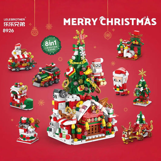 Christmas Surprise Advent Calendar 2025 8 In 1 Building Block Sets Creative Xmas Gifts for Adults Kids Boys Girls