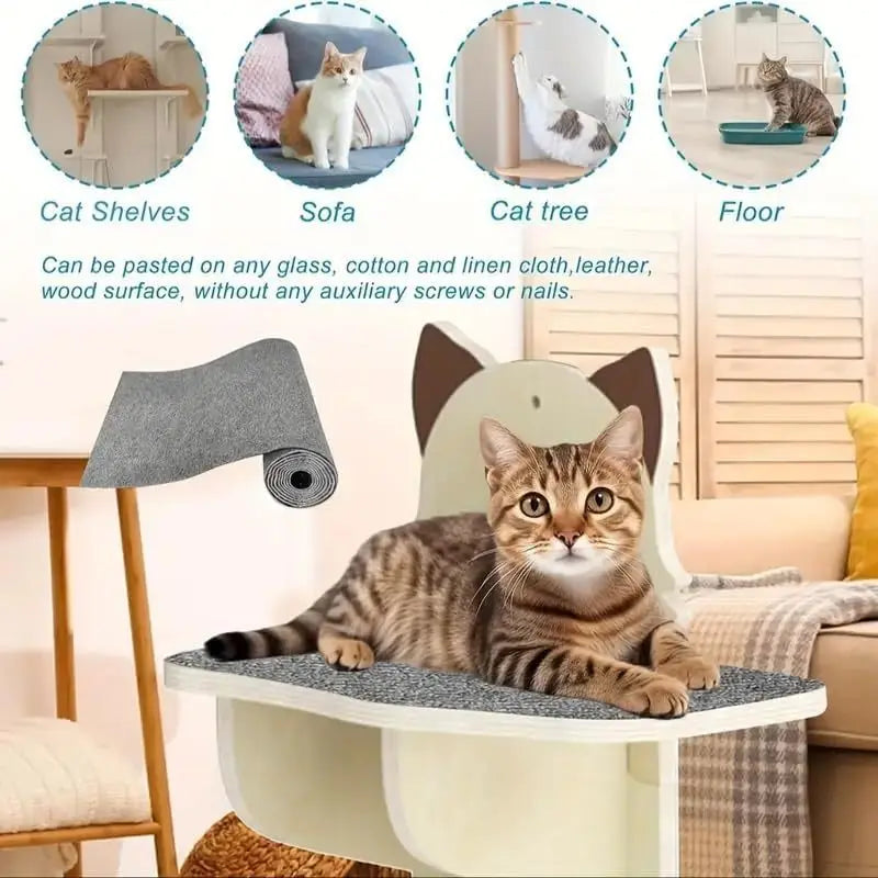 100/200/300cm Cat Scratcher Sofa Protector Pad Board Protection Trimmable Self-adhesive Carpet Corner Wall DIY Cat Scratch Mat