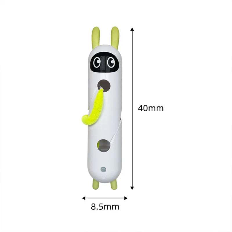 Intelligent Sensing Interactive Cat Toy Creative Durable Scratch Resistant Cat Teasing Stick Usb Rechargeable Caterpillar Toy