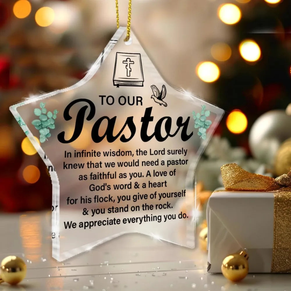 Pastor acrylic Christmas decoration, a meaningful gift for birthdays, Christmas, or retirement.