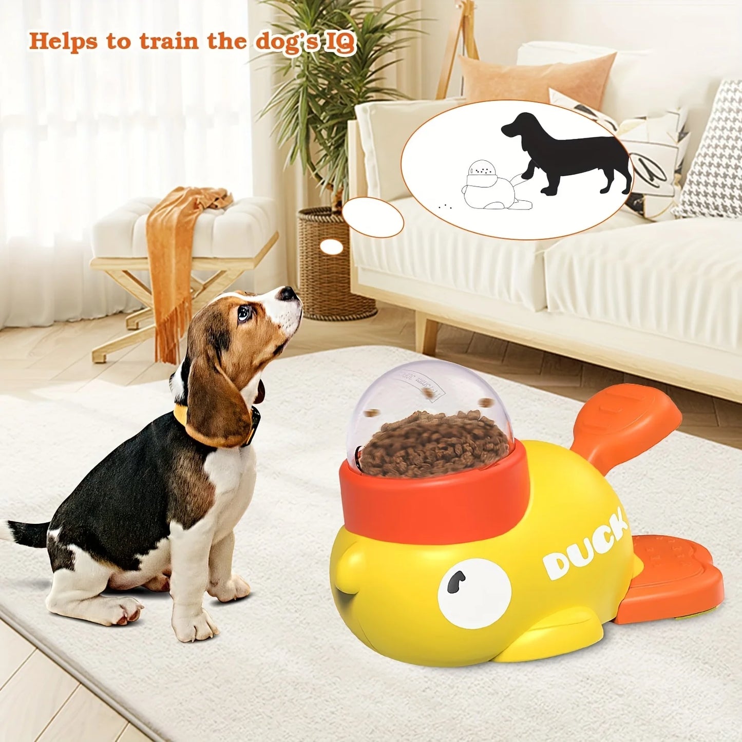 Pet Press type Snack Toys Cat Toys To Relieve Boredom Duck Design Anti-slip Pet Feeder for Dog Training